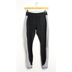 Forever 21 sports leggings black striped gym yoga workout active running long S